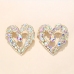 5Popular Hollow Out Rhinestone Heart Design Earrings
