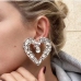 1Popular Hollow Out Rhinestone Heart Design Earrings