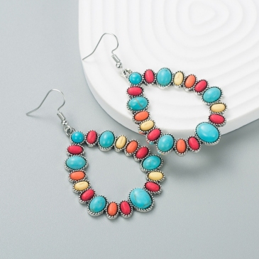 Retro Style Water Drop  Turquoise Ladies Earrings