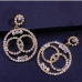 3Round Shape  Rhinestone Ladies Earrings