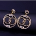 1Round Shape  Rhinestone Ladies Earrings