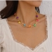 3Street Contrast Color Hollow Out Design Necklace