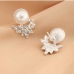 3Temperament Faux-Pearl Rhinestone Stud Earrings