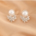 4Temperament Faux-Pearl Rhinestone Stud Earrings