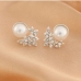 5Temperament Faux-Pearl Rhinestone Stud Earrings