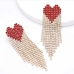 1Trendy Heart Rhinestone Tassel Ladies Earrings