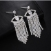 3Trendy Rhinestone  Fringe Eye Earrings