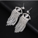 4Trendy Rhinestone  Fringe Eye Earrings