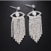 1Trendy Rhinestone  Fringe Eye Earrings