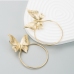 3Urban Ladies Alloy Butterfly Hoop Earrings