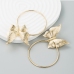 4Urban Ladies Alloy Butterfly Hoop Earrings