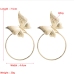 5Urban Ladies Alloy Butterfly Hoop Earrings