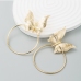 1Urban Ladies Alloy Butterfly Hoop Earrings