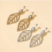 3Versatile Rhinestone Leaves Pattern Women Earrings