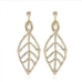 6Versatile Rhinestone Leaves Pattern Women Earrings