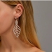 1Versatile Rhinestone Leaves Pattern Women Earrings