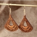 10Vintage Wood Hollow Out Geometric Earrings