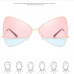 4  Fashion Colorblock Irregular Frame Sunglasses For Women