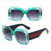 6Color Block Round Frame Women Sunglasses