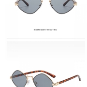 Geometric Metal Frame Trendy Sunglasses