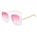 12Stylish Gradient Color Chain Design Ladies Sunglasses