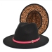 16 Reversible Black Leopard Felt Fedora Hat Caps