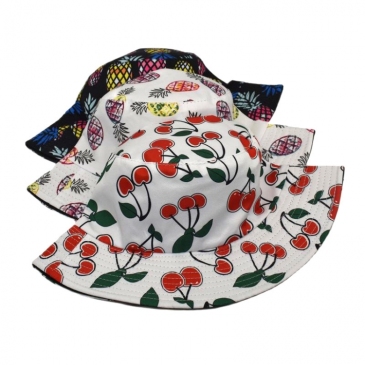  Summer Fashion Printing Double-sided Bucket Hat 