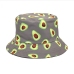 14Avocado Printed Black Unisex Fisherman Hats For Women