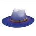 10British Style Gradient Color Fedora Hats