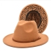 15British Style Vintage Unisex Leopard Felt Fedora Hat 