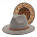 10British Style Vintage Unisex Leopard Felt Fedora Hat 
