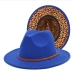 1British Style Vintage Unisex Leopard Felt Fedora Hat 