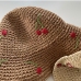 7Casual Cherry  Bucket Hat Straw  Bucket Hat 