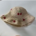 9Casual Cherry  Bucket Hat Straw  Bucket Hat 