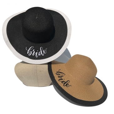 Casual Wide Rim Letter Straw Summer Hats