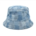 1Chic Blue Denim Color Block Unisex Fisherman Hats
