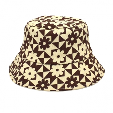 Contrast Color Flower Print Design Bucket Hat