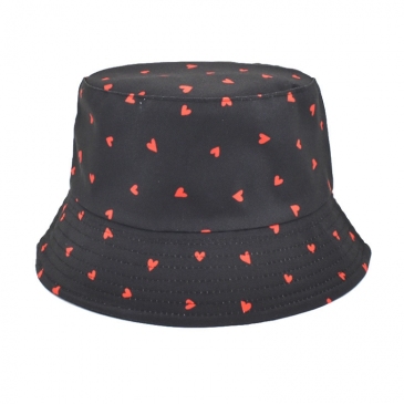 Cute Heart Printed Female Summer Hats