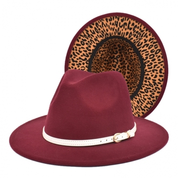 Easy Matching Leopard British Style Fedora Hats 