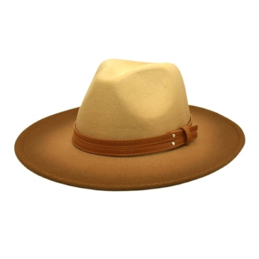 Fall Street Gradient Color Felt Fedora Hat For Men