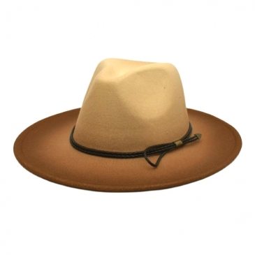 Fashion Gradient Color Woolen Fedora Hat Caps