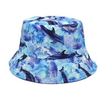 Fish Printed Unisex Fisherman Sun Hat 