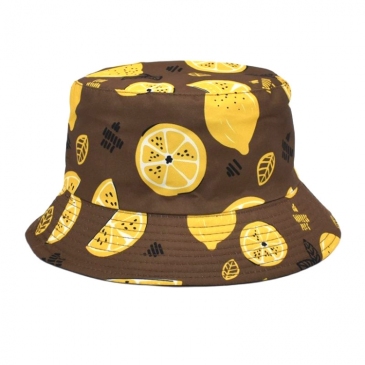 Fruit Lemons Printed Female Bucket Hat