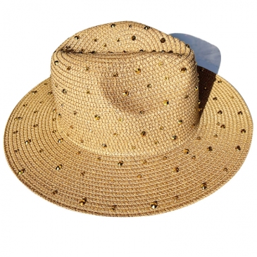 Individual Wide Rim Rhinestone Summer Hats