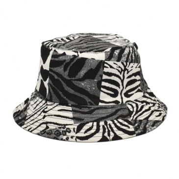 Korean Style Zebra Printed Summer Bucket Hat Caps