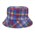 9Leisure Versatile Color Block Plaid  Bucket Hat 