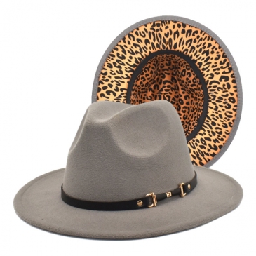 Leopard Women Men Fedora Hat Caps