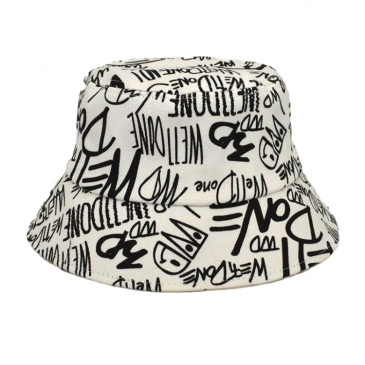 Letter Scrawl Printed Bucket Hats For Women