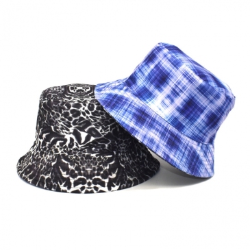 Reversible Tie Dye Plaid Unisex Summer Fisherman Hats