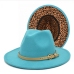 11Street Outdoor Reversible Leopard Woolen Fedora Hats